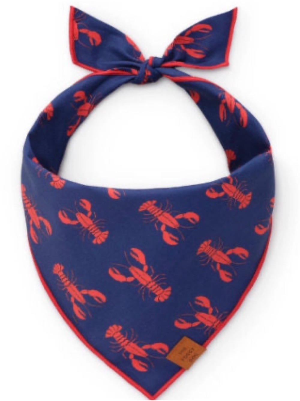 The Foggy Dog Navy Bandana with Red Lobster Print - Medium - NWOT